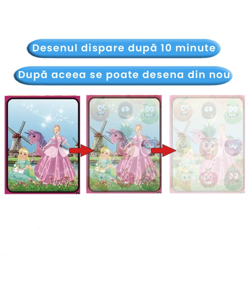 Carte de colorat cu apa Magic Book , Reutilizabila, plina de culori vibrante, Cele 3 printese Carte de colorat cu apa Magic Book , Reutilizabila, plina de culori vibrante, Cele 3 printese