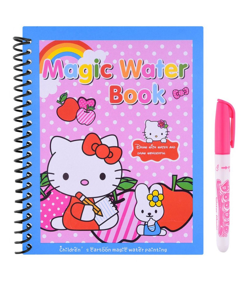 Carte de colorat cu apa Magic Book , Reutilizabila, plina de culori vibrante, Hello Kitty Carte de colorat cu apa Magic Book , Reutilizabila, plina de culori vibrante, Hello Kitty