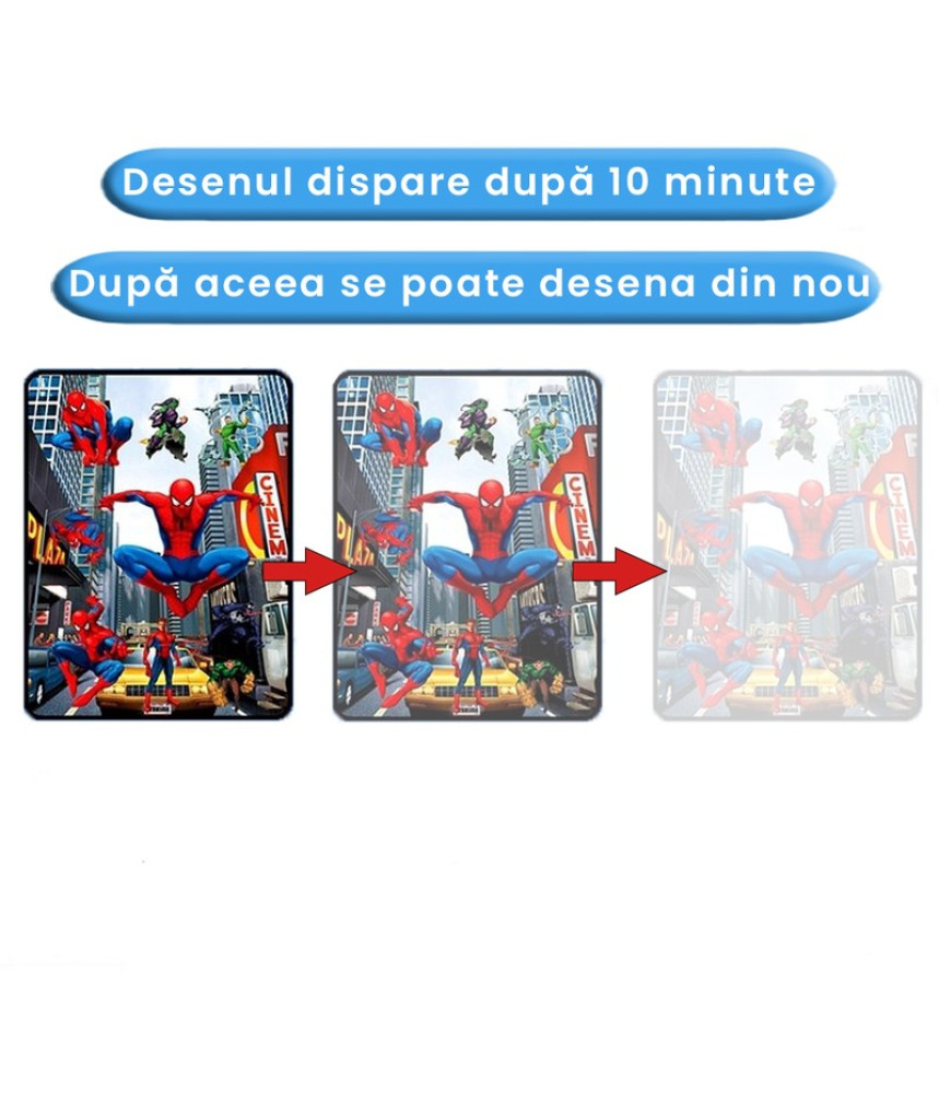Carte de colorat cu apa Magic Book, Reutilizabila, plina de culori vibrante, Spiderman Carte de colorat cu apa Magic Book, Reutilizabila, plina de culori vibrante, Spiderman