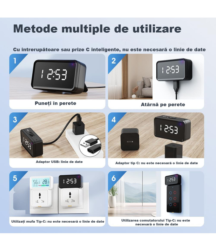 Smart Home Gateway cu Afisaj Ceas, ZigBee 3.0, Wireless, Pentru Echipamente Smart WiFi, Aplicatie Tuya, SmartLife @SmartWiz Smart Home Gateway cu Afisaj Ceas, ZigBee 3.0, Wireless, Pentru Echipamente Smart WiFi, Aplicatie Tuya, SmartLife @SmartWiz