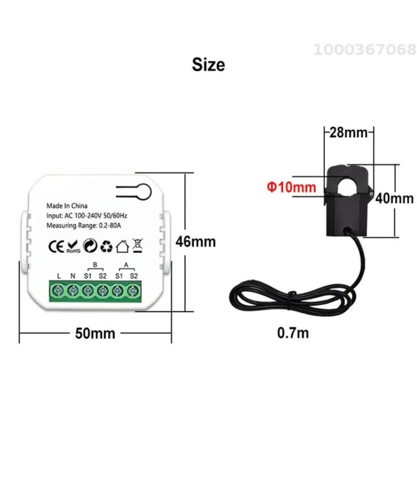 Releu Inteligent WiFi Monitorizare Curent Electric 220V Tuya/SmartLife @SmartWiz Releu Inteligent WiFi Monitorizare Curent Electric 220V Tuya/SmartLife @SmartWiz