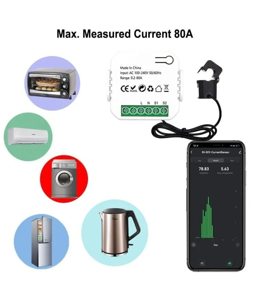Releu Inteligent WiFi Monitorizare Curent Electric 220V Tuya/SmartLife @SmartWiz Releu Inteligent WiFi Monitorizare Curent Electric 220V Tuya/SmartLife @SmartWiz