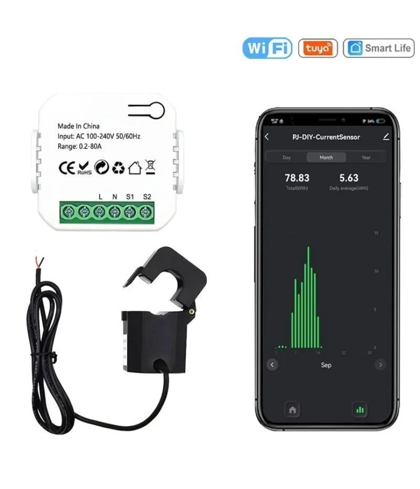 Releu Inteligent WiFi Monitorizare Curent Electric 220V Tuya/SmartLife @SmartWiz Releu Inteligent WiFi Monitorizare Curent Electric 220V Tuya/SmartLife @SmartWiz