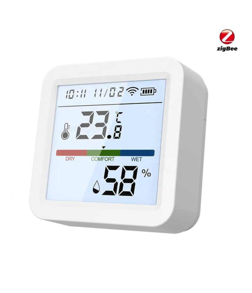 Senzor inteligent, cu afisaj de temperatura si umiditate smart Zigbee, termometru si higrometru de camera, Compatibil Tuya Suport Alexa, Google Home @SmartWiz Senzor inteligent, cu afisaj de temperatura si umiditate smart Zigbee, termometru si higrometru de camera, Compatibil Tuya Suport Alexa, Google Home @SmartWiz