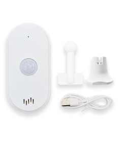 Senzor de miscare inteligent, Wifi, Wireless, Unghi de detectare 110 °, Distanta detectie 12m, Senzor infrarosu, PIR, compatibil Tuya SmartLife, Android, IoS, Alb @SmartWiz