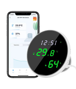 Senzor de umiditate si temperatura, Tuya wi-fi Smart Life Alexa Google Home Wifi, Ecran oglinda LED, Hygrometeru, Termometru @Smartwiz Senzor de umiditate si temperatura, Tuya wi-fi Smart Life Alexa Google Home Wifi, Ecran oglinda LED, Hygrometeru, Termometru @Smartwiz