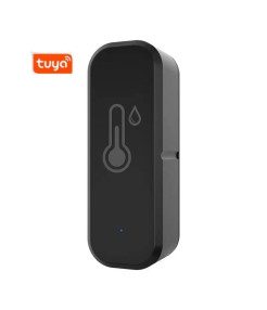 Senzor de temperatura/umiditate, WiFi 2.4G, Compatibil cu Tuya/SmartLife/Alexa/Echo/Google Assistant, negru @SmartWIZ