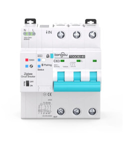 Siguranta Automata Inteligenta ZigBee, Monitorizare Curent, MCB, Tuya/Smartlife, 3P Poli, 2P+N, Trifazat, 63A, Compatibila Google Home si Alexa @SmatWiz Siguranta Automata Inteligenta ZigBee, Monitorizare Curent, MCB, Tuya/Smartlife, 3P Poli, 2P+N, Trifazat, 63A, Compatibila Google Home si Alexa @SmatWiz
