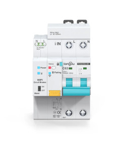 Siguranta Automata Inteligenta WiFi, RCBO, Tuya/Smartlife, 2P Poli, 1P+N, Trifazat, 63A, Compatibila Google Home si Alexa @SmatWiz Siguranta Automata Inteligenta WiFi, RCBO, Tuya/Smartlife, 2P Poli, 1P+N, Trifazat, 63A, Compatibila Google Home si Alexa @SmatWiz