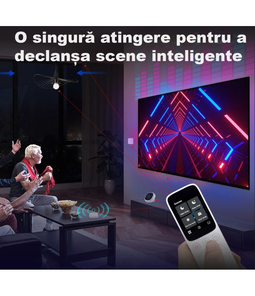 Telecomanda universala Smart, Wireless WiFi Tuya Smart, Touchscreen, Control Central IR Remote pentru Smart Home @ Smartwiz Telecomanda universala Smart, Wireless WiFi Tuya Smart, Touchscreen, Control Central IR Remote pentru Smart Home @ Smartwiz