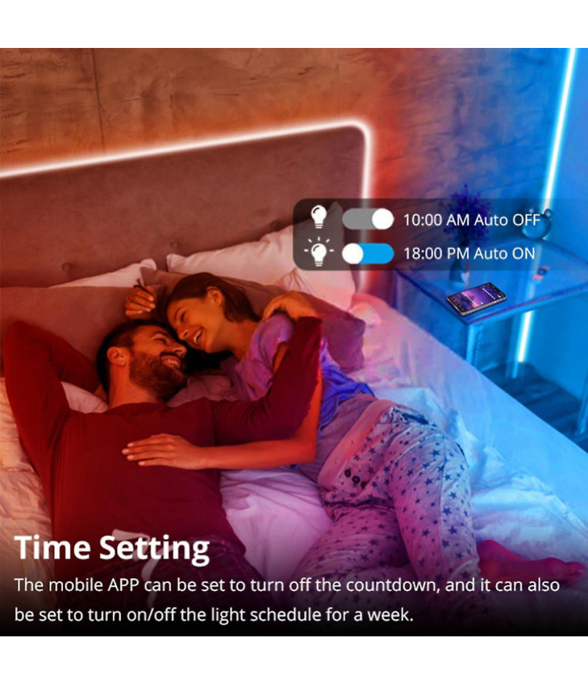 Banda Led Inteligenta 2M NEON cu Intensitate de Lumina si Culori Reglabile, Control prin Telecomanda cu 44 taste sau Aplicatie Mobila, 5050RGB, Sincronizare cu Muzica si Temporizator, utilizare exteri Banda Led Inteligenta 2M NEON cu Intensitate de Lumina si Culori Reglabile, Control prin Telecomanda cu 44 taste sau Aplicatie Mobila, 5050RGB, Sincronizare cu Muzica si Temporizator, utilizare exteri