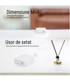 Gateway Hub, ZigBee 3.0, Comptabil HomeKIT, Wi-Fi, Pentru Echipamente Smart WiFi, Aplicatie Tuya, Smart Home, Compatibil iOS, Android @SmartWIZ