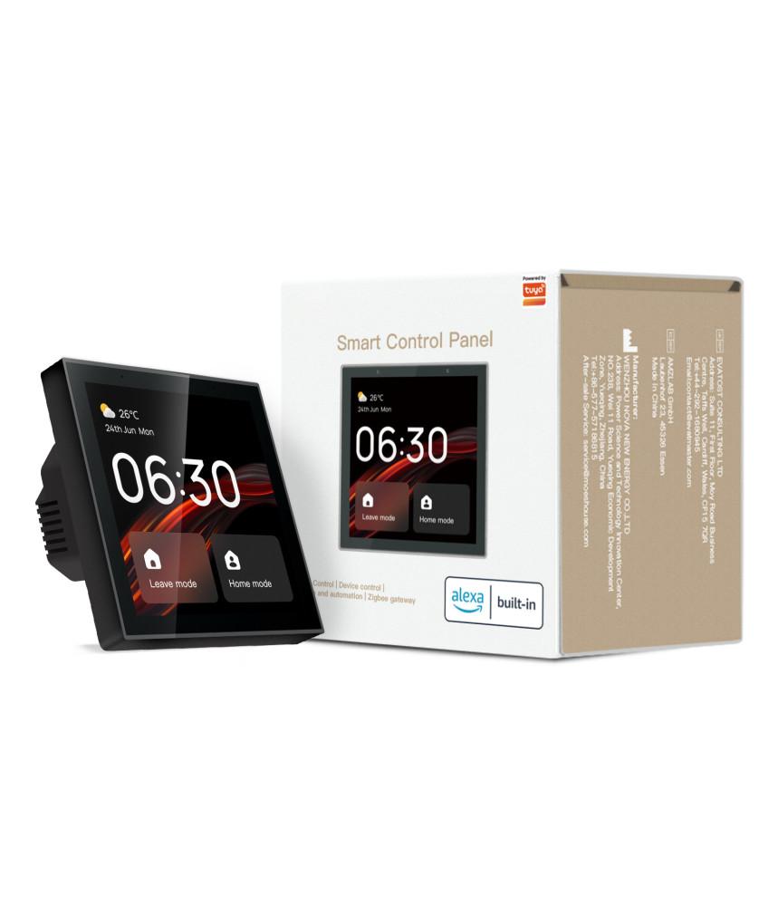 Panou de control/automatizare 4inch, Wi-Fi, Smart Home, Bluetooth, Tuya, ZigBee 3.0, Amazon Alexa, Gateway Hub, Compatibil iOS, Android, Negru @SmartWiz Panou de control/automatizare 4inch, Wi-Fi, Smart Home, Bluetooth, Tuya, ZigBee 3.0, Amazon Alexa, Gateway Hub, Compatibil iOS, Android, Negru @SmartWiz