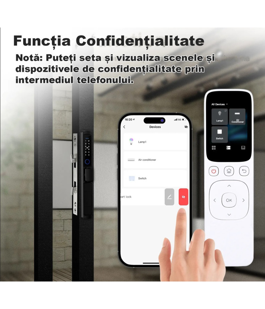 Telecomanda universala Smart, Wireless WiFi Tuya Smart, Touchscreen, Control Central IR Remote pentru Smart Home @ Smartwiz Telecomanda universala Smart, Wireless WiFi Tuya Smart, Touchscreen, Control Central IR Remote pentru Smart Home @ Smartwiz